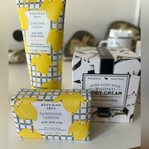 Beekman 1802 SUNSHINE LEMON 🍋 Goat 🐐 Milk BAR soap & hand cream plus bonus
